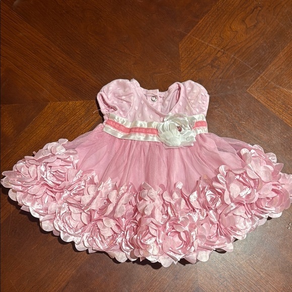 Nanette Baby Other - Nanette Baby Pink Ruffled Babydoll Dress with Puff Sleeves